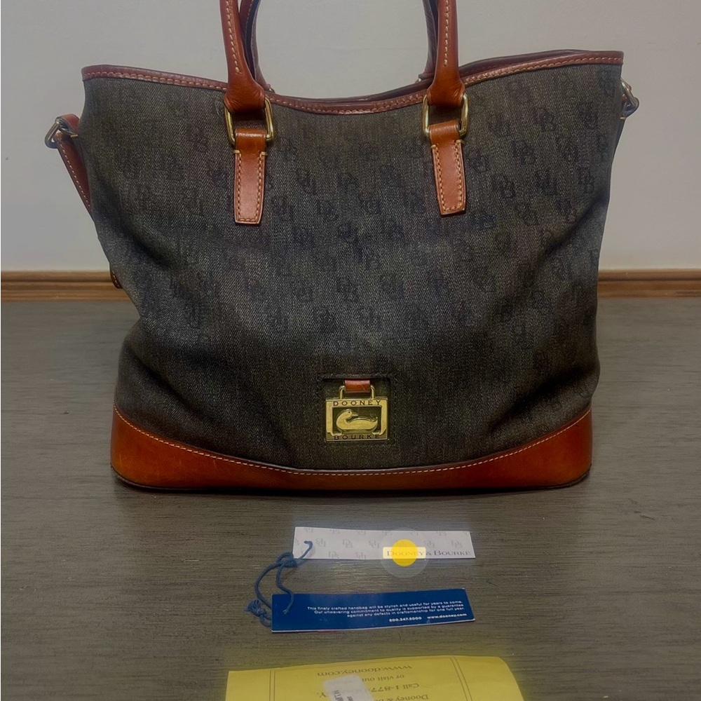 Dooney & Bourke Black and Brown Shoulder Bag